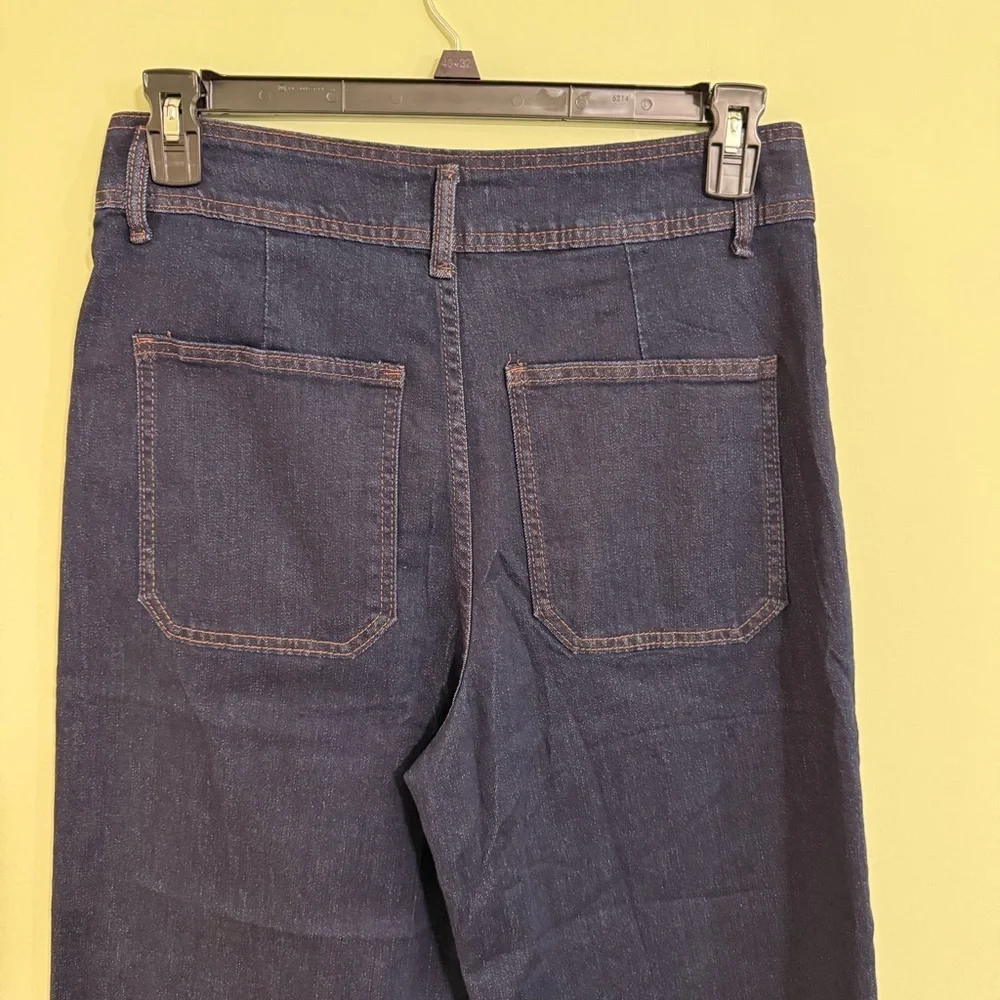 NEW Supgoreou high waisted Blue Wide-Leg Jeans‎ woman XL waist 30 inch